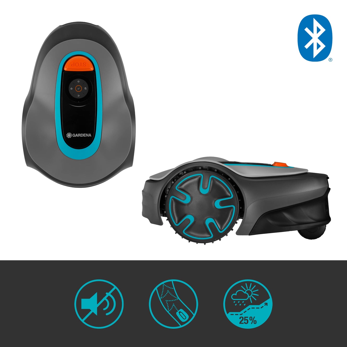 Gardena Mähroboter SILENO minimo 250 m² – leiser Rasenroboter mit Bluetooth App-Steuerung, programmierbar, DE-Version (15201-20)