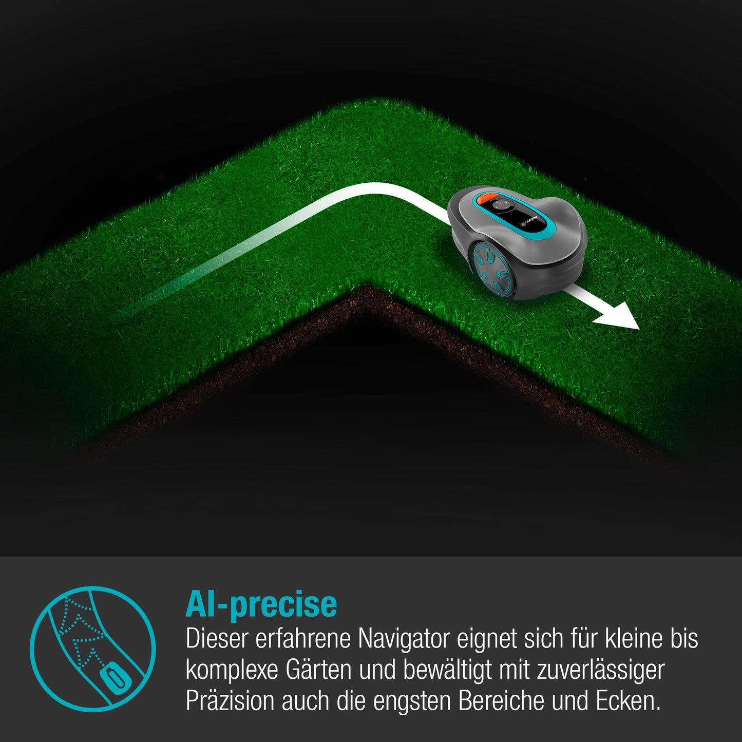 Gardena Mähroboter SILENO minimo 250 m² – leiser Rasenroboter mit Bluetooth App-Steuerung, programmierbar, DE-Version (15201-20)