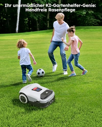 Mähroboter ohne Begrenzungskabel, für bis zu 800 m², mit GPS & V-SLAM 3D Vision, 300° Umgebungserfassung, intelligenter Rasenmähroboter