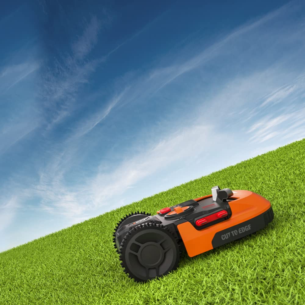 WORX Landroid Plus WR147E.1 Mähroboter für bis zu 1000 m² mit WLAN, Bluetooth und schwimmendem Mähdeck für präzises Mähen auf unebenem Gelände