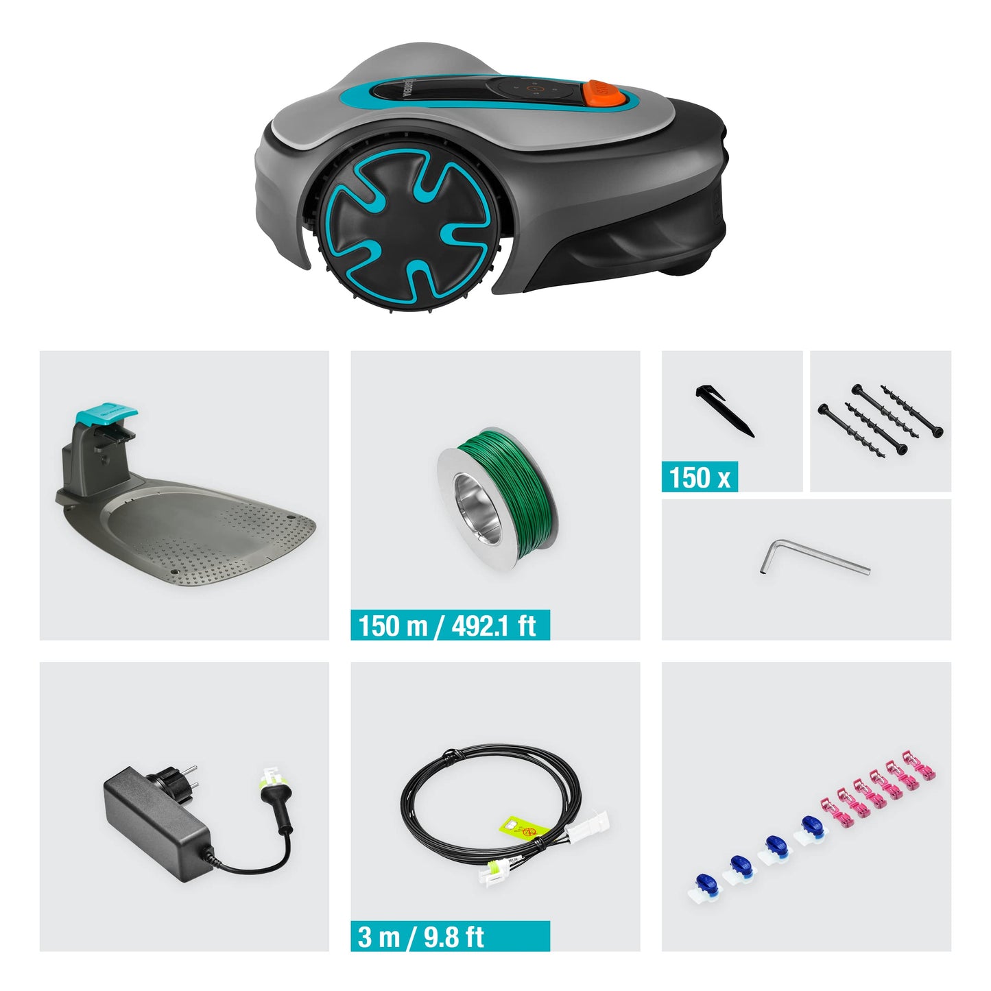 Gardena Mähroboter SILENO minimo 250 m² – leiser Rasenroboter mit Bluetooth App-Steuerung, programmierbar, DE-Version (15201-20)