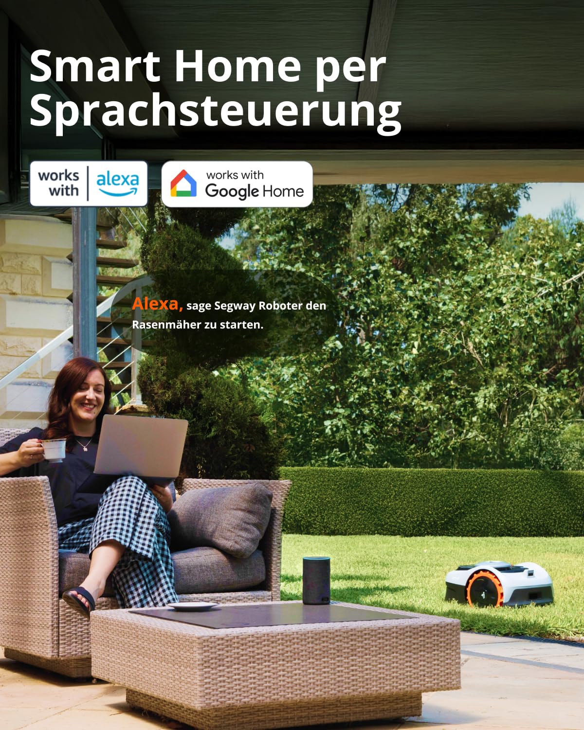 Navimow i105E Mähroboter ohne Begrenzungskabel, 500–600 m², RTK+Vision, KI-Auto-Kartierung, Igelschutz, Virtuelle Zonenbegrenzung, Testsieger
