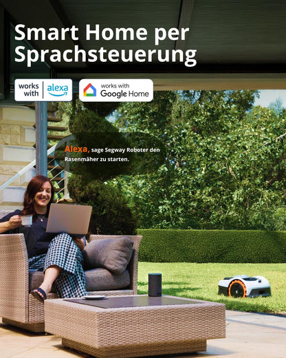 Navimow i105E Mähroboter ohne Begrenzungskabel, 500–600 m², RTK+Vision, KI-Auto-Kartierung, Igelschutz, Virtuelle Zonenbegrenzung, Testsieger