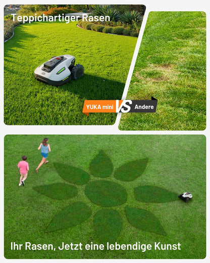 MAMMOTION YUKA Mini 500 Mähroboter ohne Begrenzungskabel, NetRTK & Vision, 500 m², 4G, Auto-Kartierung, für bis zu 50 % Steigung