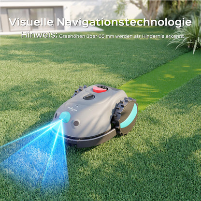 YARDCARE V100 Mähroboter ohne Begrenzungskabel, Vision Navigation, 150 Hinderniserkennung, für bis zu 150 m², mit Graskamm & Ersatzklingen